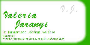 valeria jaranyi business card